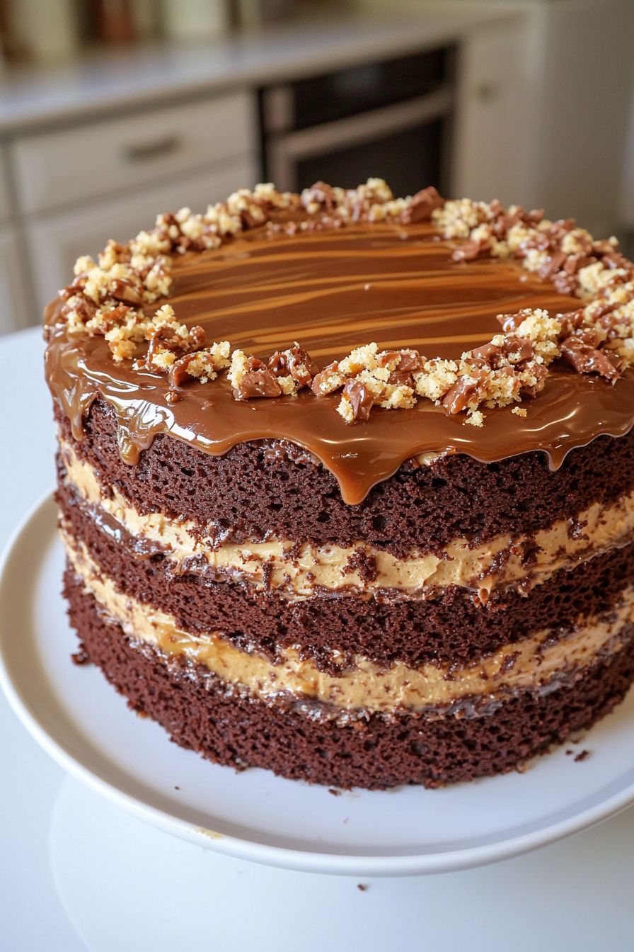 The Ultimate Chocolate Caramel Toffee Cake